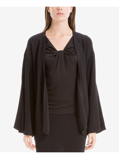 MAX STUDIO Womens Black Bell Sleeve Open Cardigan Top Size: S