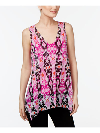 INC Womens W/ Cami Sleeveless V Neck Handkerchief Top