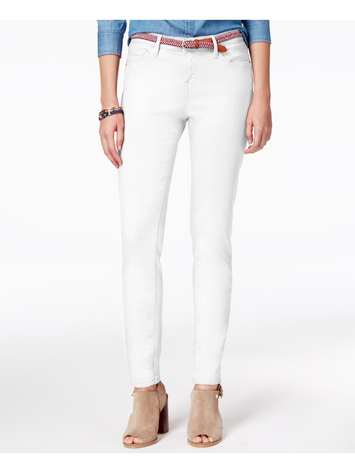TOMMY HILFIGER Womens White Skinny Jeans 6