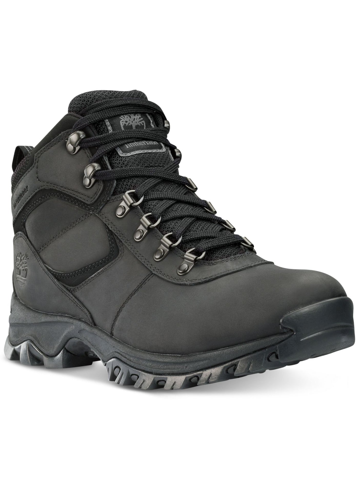 TIMBERLAND Womens Black Heel Pull-Tab Padded Collar And Tongue Waterproof Lightweight Lug Sole Treaded Mt. Maddsen Round Toe Lace-Up Hiking Boots 7