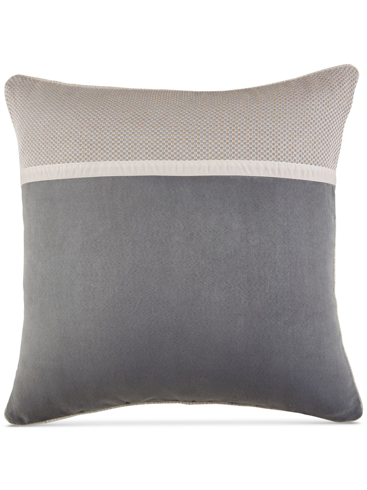 CROSCILL Ansonia Gray Tan Beige Color Block Textured 26X26 Pillow Sham