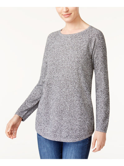 KAREN SCOTT Womens Gray Heather Long Sleeve Jewel Neck T-Shirt Petites PS
