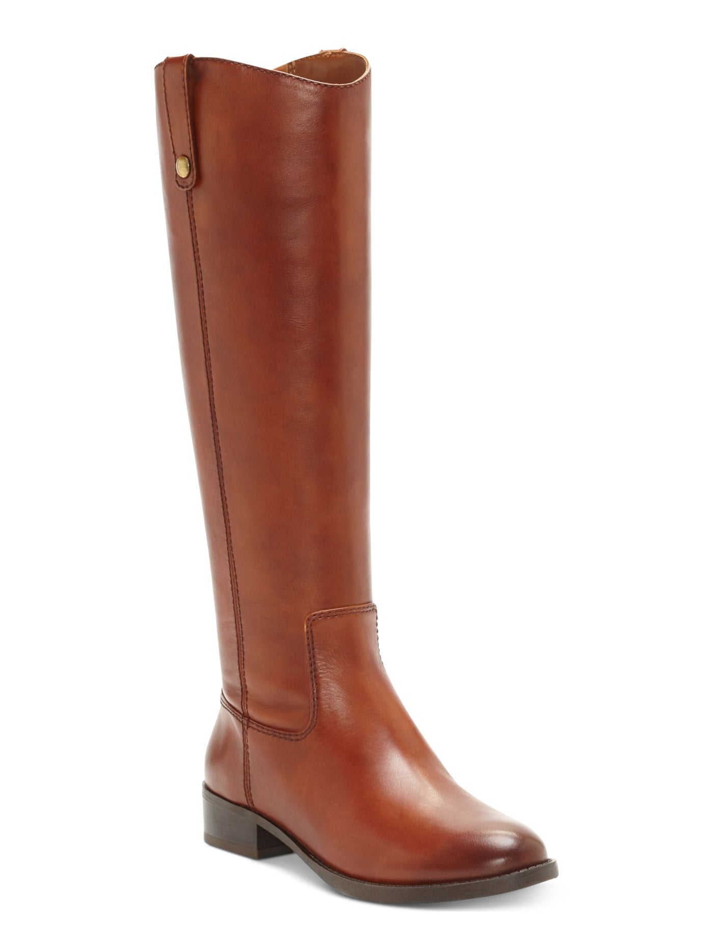 INC Womens Brown Comfort Fawne Almond Toe Block Heel Leather Riding Boot 10.5 M