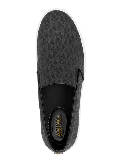 MICHAEL KORS Womens Black Logo Keaton Round Toe Platform Slip On Sneakers Shoes 5.5 M