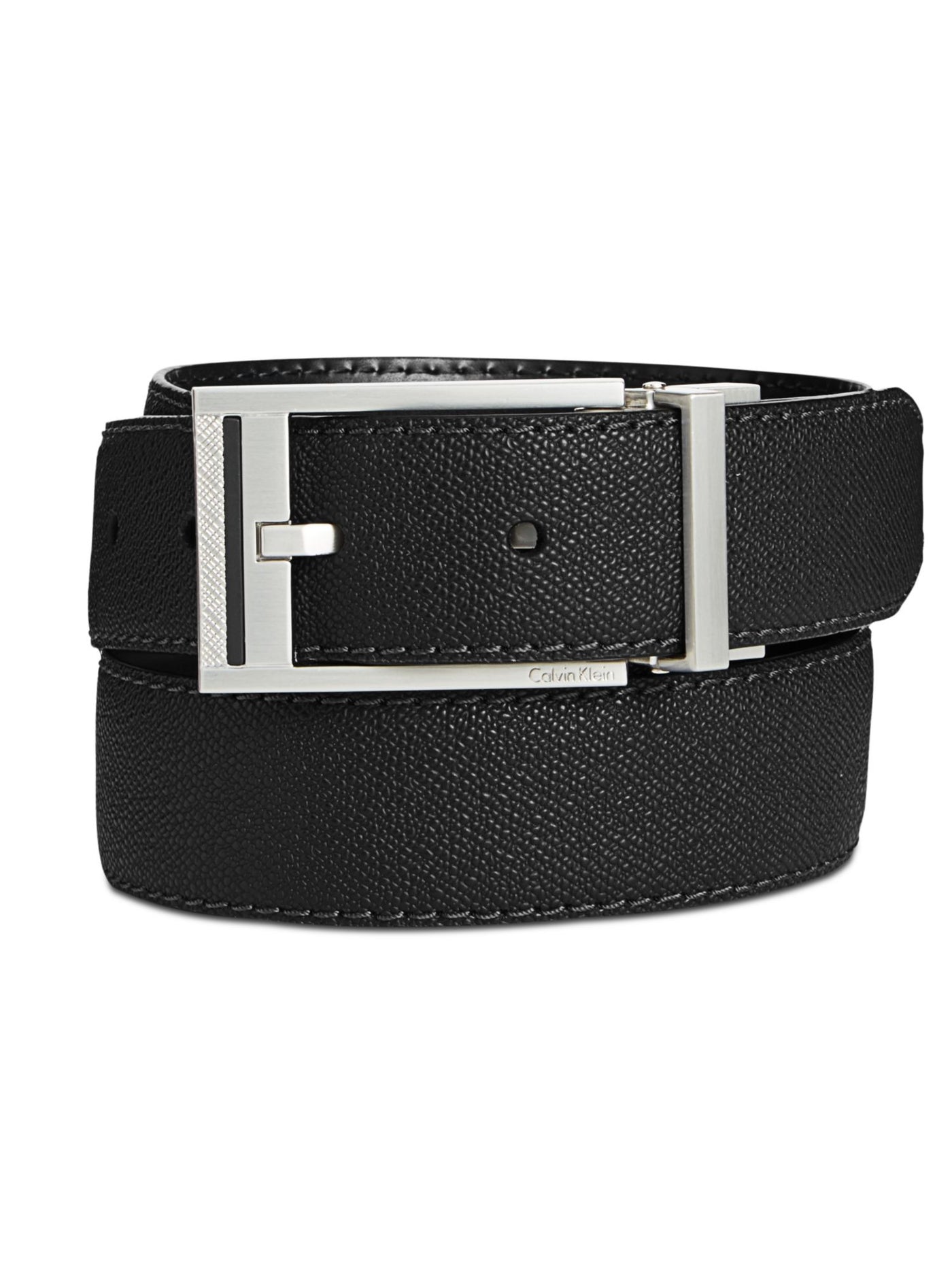 CALVIN KLEIN Mens Black Adjustable Reversible Leather Casual Belt 40