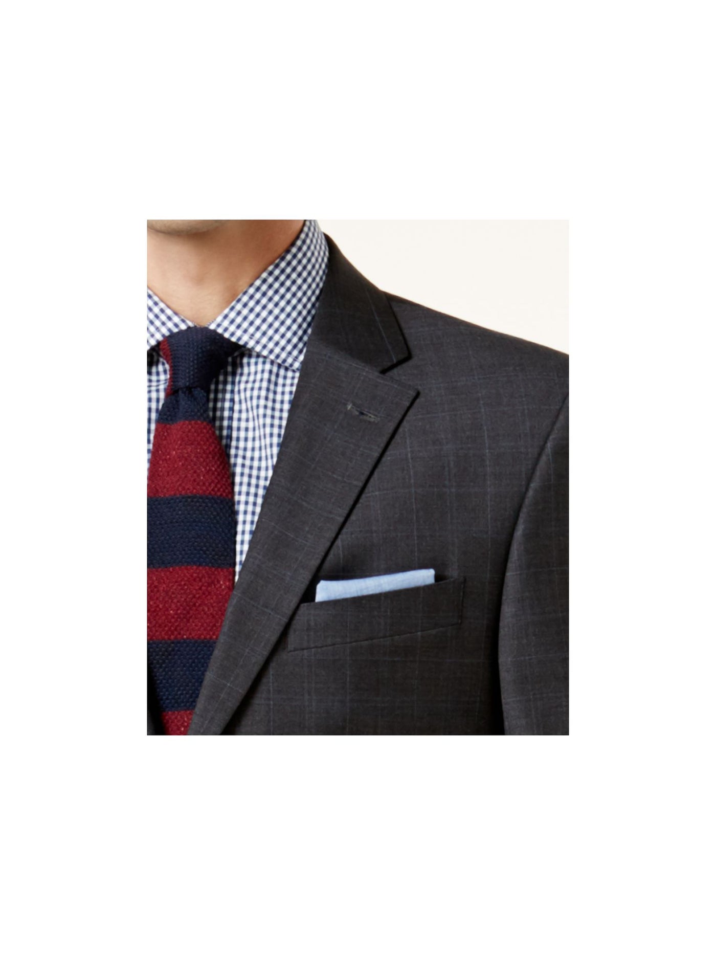 TOMMY HILFIGER Mens Gray Suit Jacket 42L