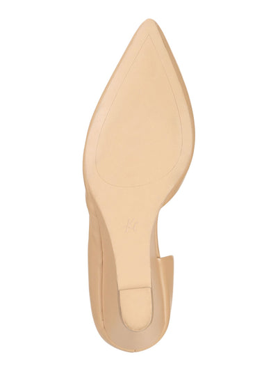 KENNETH COLE NEW YORK Womens Beige D Orsay Comfort Ellis Pointed Toe Wedge Slip On Leather Pumps Shoes M