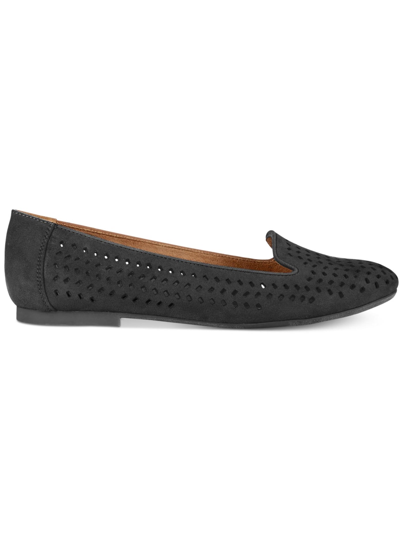 STYLE & COMPANY Womens Black Perforated Alyson Round Toe Slip On Loafers Shoes M