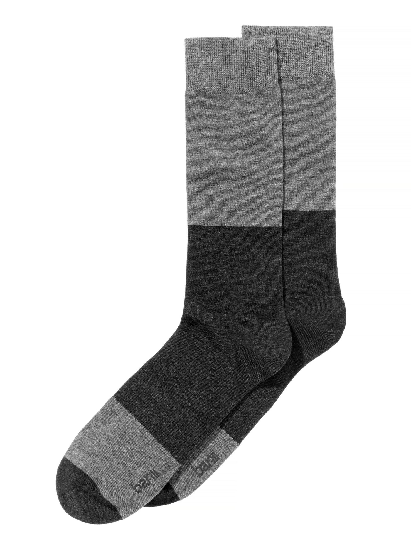 BAR III Gray Color Block Heather Space-Dyed Arch Support Dress Crew Socks