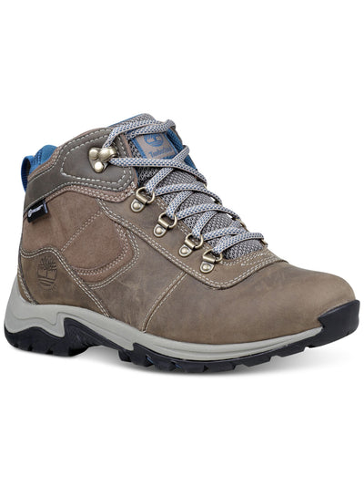 TIMBERLAND Womens Gray Water Resistant Mt. Maddsen Round Toe Lace-Up Leather Hiking Boots 8