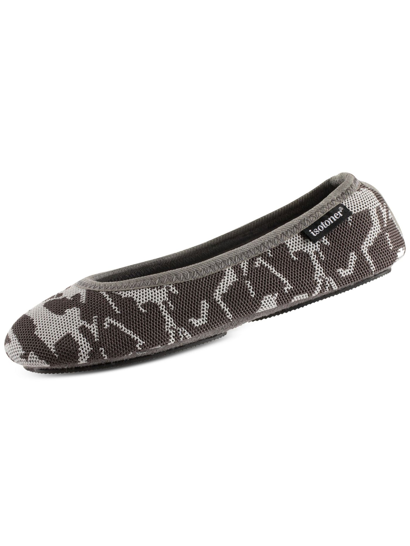 ISOTONER Womens Gray Camouflage Foldable Ballet-Style Casual L