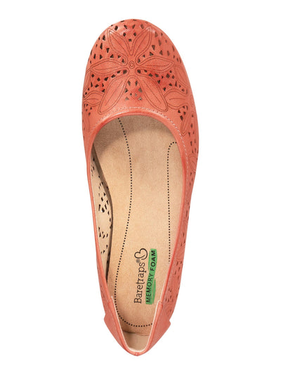 BARETRAPS Womens Coral Perforations Hidden Heel Mariah Round Toe Wedge Slip On Flats 8.5 M