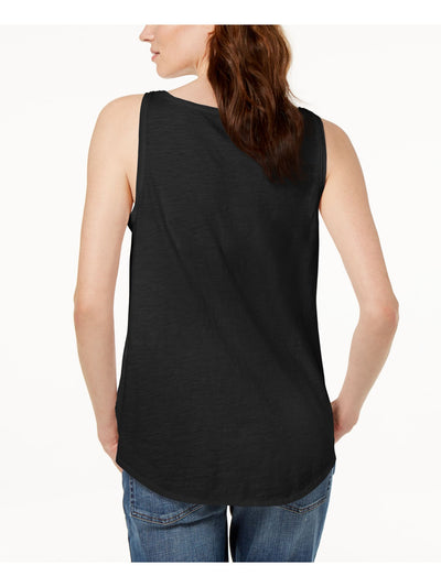 EILEEN FISHER Womens Black Sleeveless Scoop Neck Tank Top XS