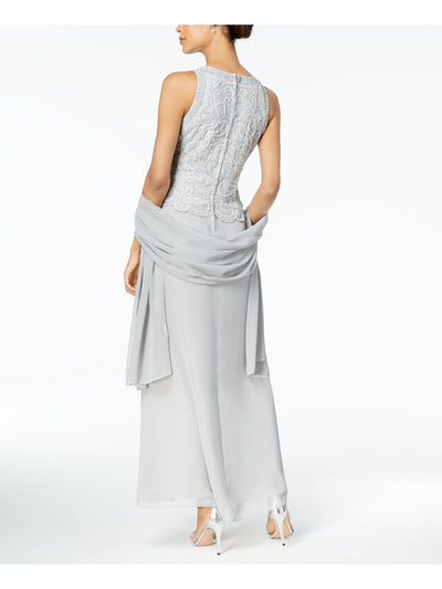 JKARA Womens Gray Sleeveless Maxi Formal Dress 6