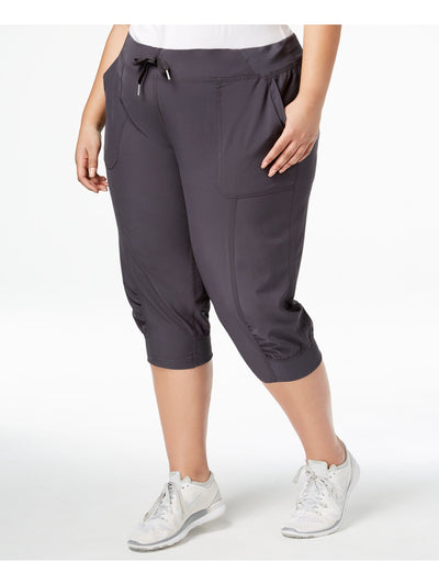 CALVIN KLEIN PERFORMANCE Womens Gray Pocketed Seamed Cuffed Joggers Active Wear Pants Plus 2X