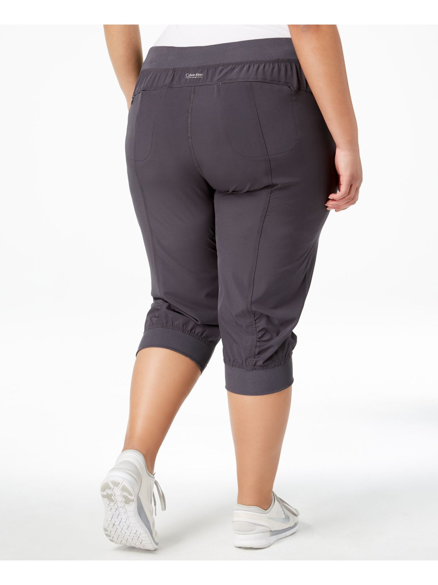 CALVIN KLEIN PERFORMANCE Womens Gray Pocketed Seamed Cuffed Joggers Active Wear Pants Plus 2X