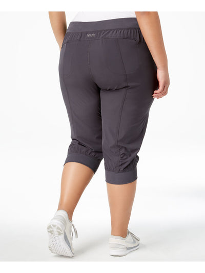 CALVIN KLEIN PERFORMANCE Womens Gray Pocketed Seamed Cuffed Joggers Active Wear Pants Plus 2X