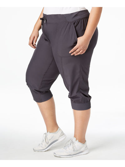 CALVIN KLEIN PERFORMANCE Womens Gray Pocketed Seamed Cuffed Joggers Active Wear Pants Plus 2X