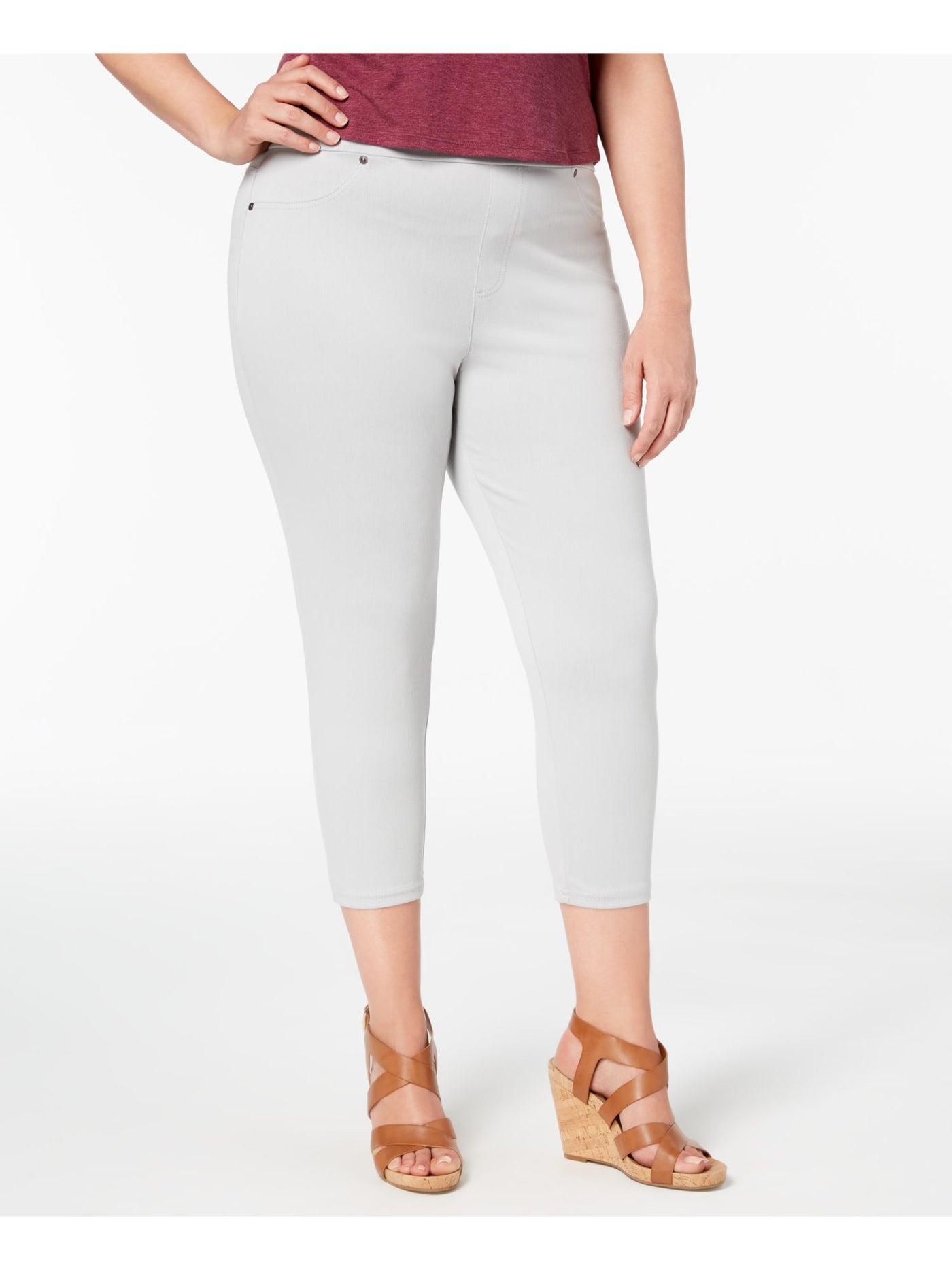 STYLE & COMPANY Womens White Skinny Pants Plus 1X