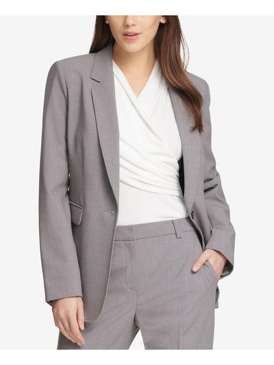 DKNY Womens Gray Wear To Work Blazer Jacket 16