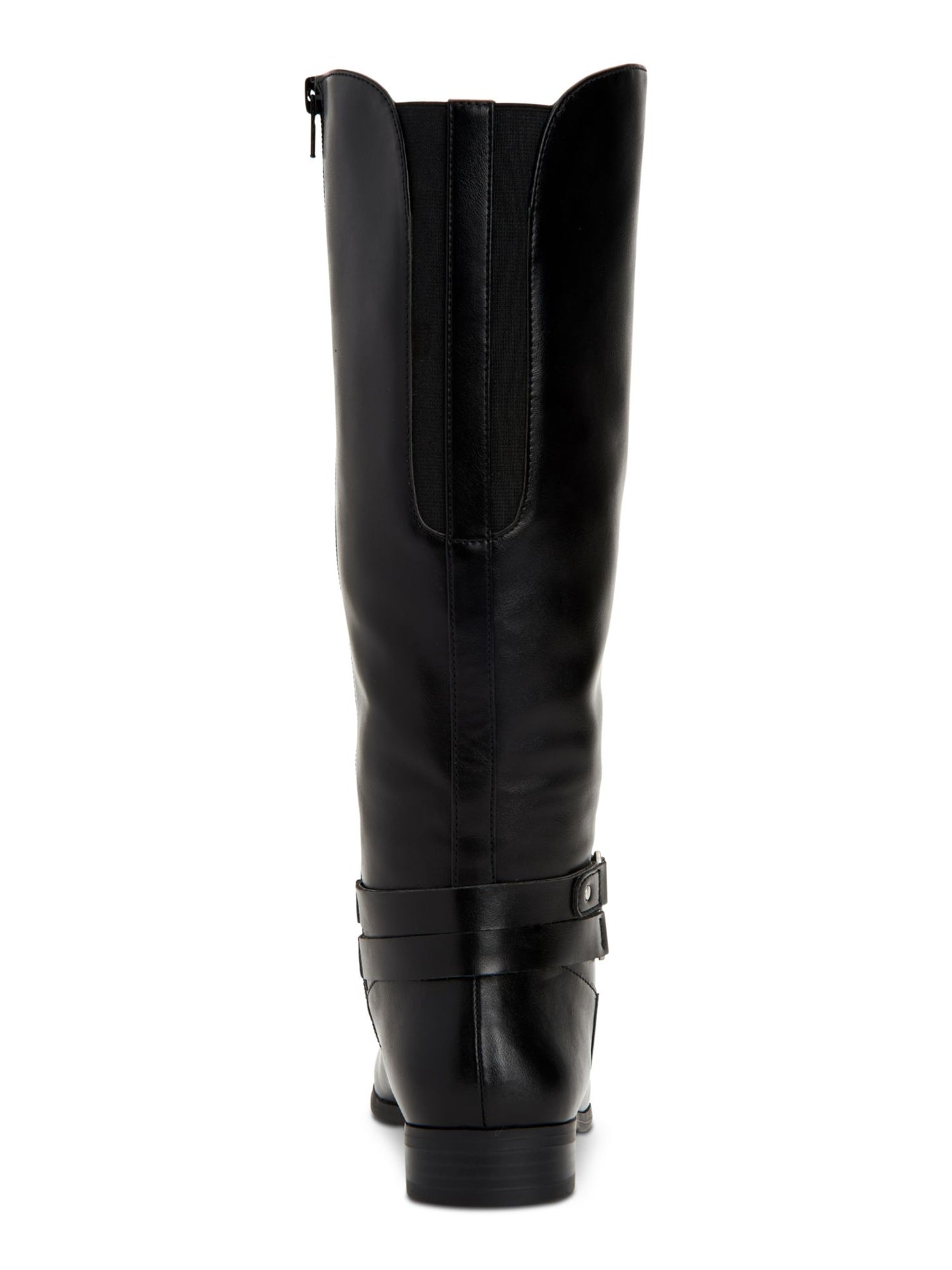 STYLE & COMPANY Womens Black Hardware Detail Wide Calf Padded Kindell Round Toe Block Heel Zip-Up Riding Boot 7.5 M WC