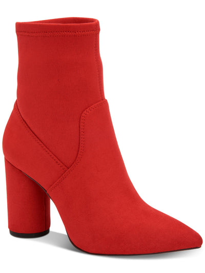 BCBGENERATION Womens Red Cushioned Breathable Ally Pointed Toe Sculpted Heel Zip-Up Dress Booties 5.5 M