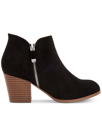 STYLE & COMPANY Womens Black Zipper Accent Cushioned Masrinaa Almond Toe Block Heel Zip-Up Booties 8 M