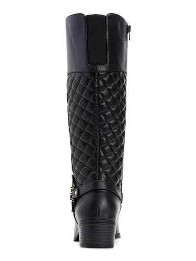 CHARTER CLUB Womens Black Quilted Helenn Round Toe Block Heel Zip-Up Riding Boot 11 WC