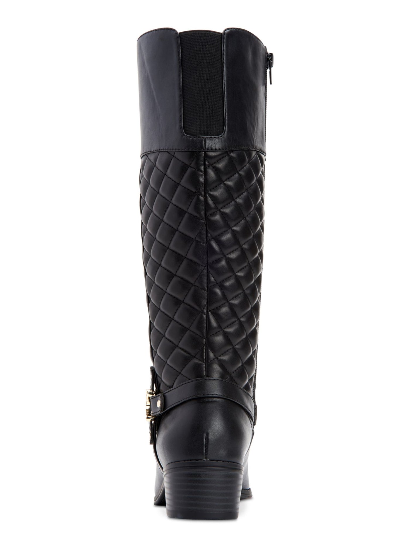 CHARTER CLUB Womens Black Quilted Helenn Round Toe Block Heel Zip-Up Riding Boot 11 M