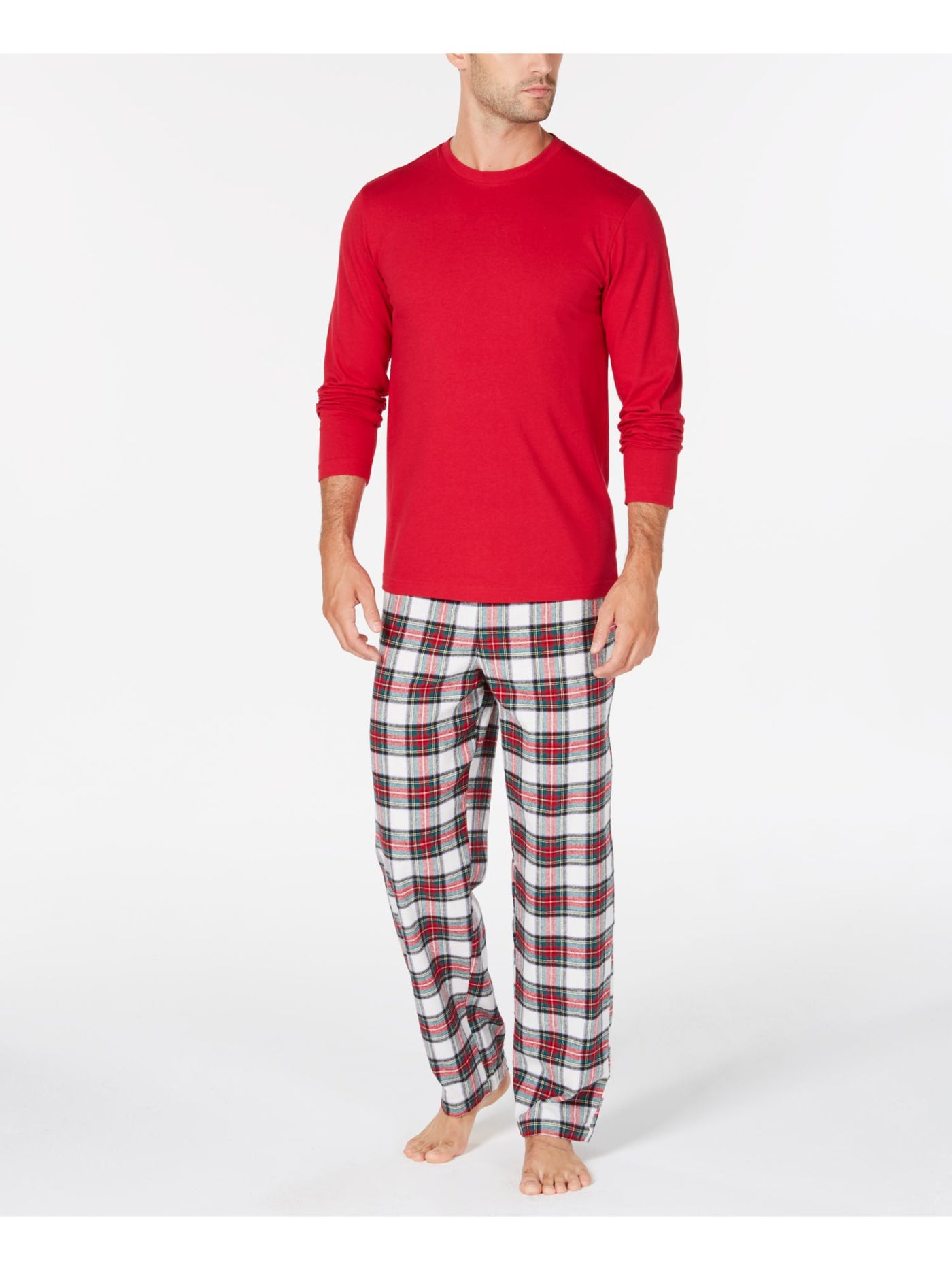 FAMILY PJs Mens Red Drawstring Pajamas L