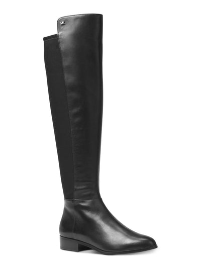 MICHAEL KORS Womens Black High-Low Round Toe Stacked Heel Zip-Up Leather Boots Shoes 5