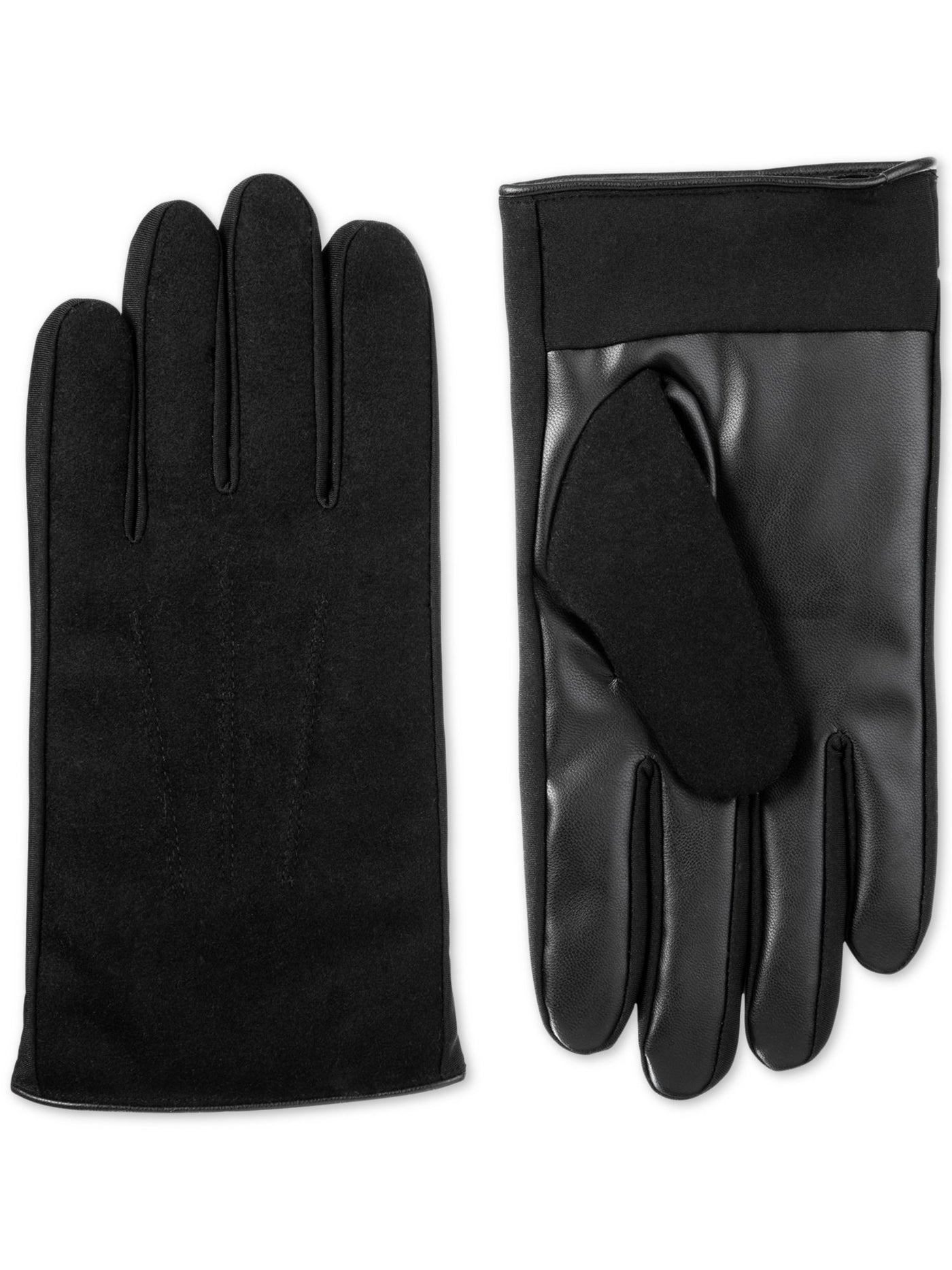 Isotoner Mens Black Slip On Water Resistant Winter Cold Weather Gloves M