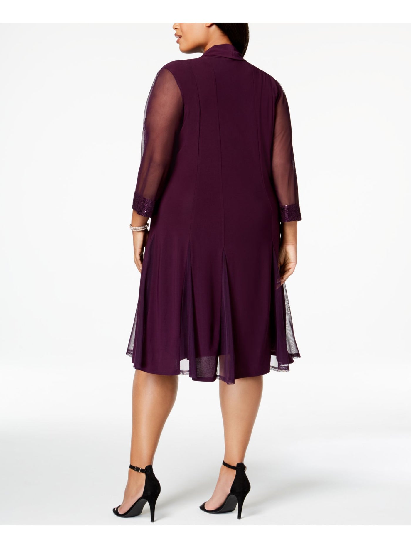 R&M RICHARDS Womens Purple Long Sleeve Open Cardigan Evening Top Plus Size: 20W