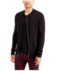 INC Mens Purple Full Zip Cardigan Sweater S