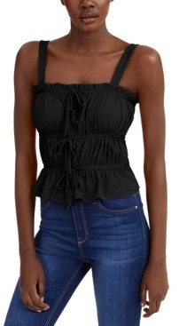 INC Womens Ruched Spaghetti Strap Square Neck Tank Top