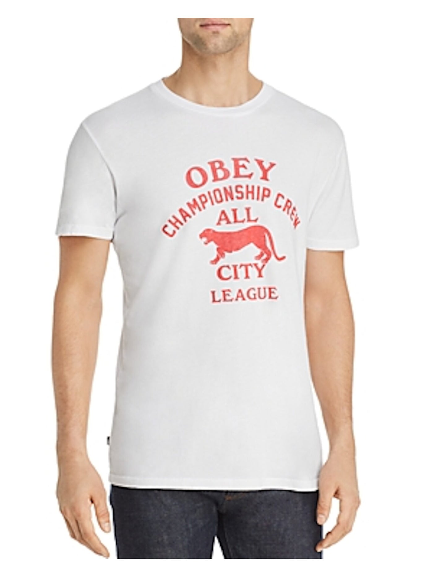 OBEY Mens White Graphic Short Sleeve T-Shirt XXL