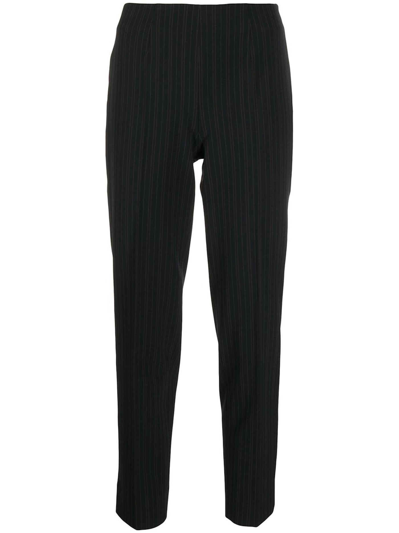 Piazza Sempione Womens Black Pinstripe Straight leg Pants Size: 40