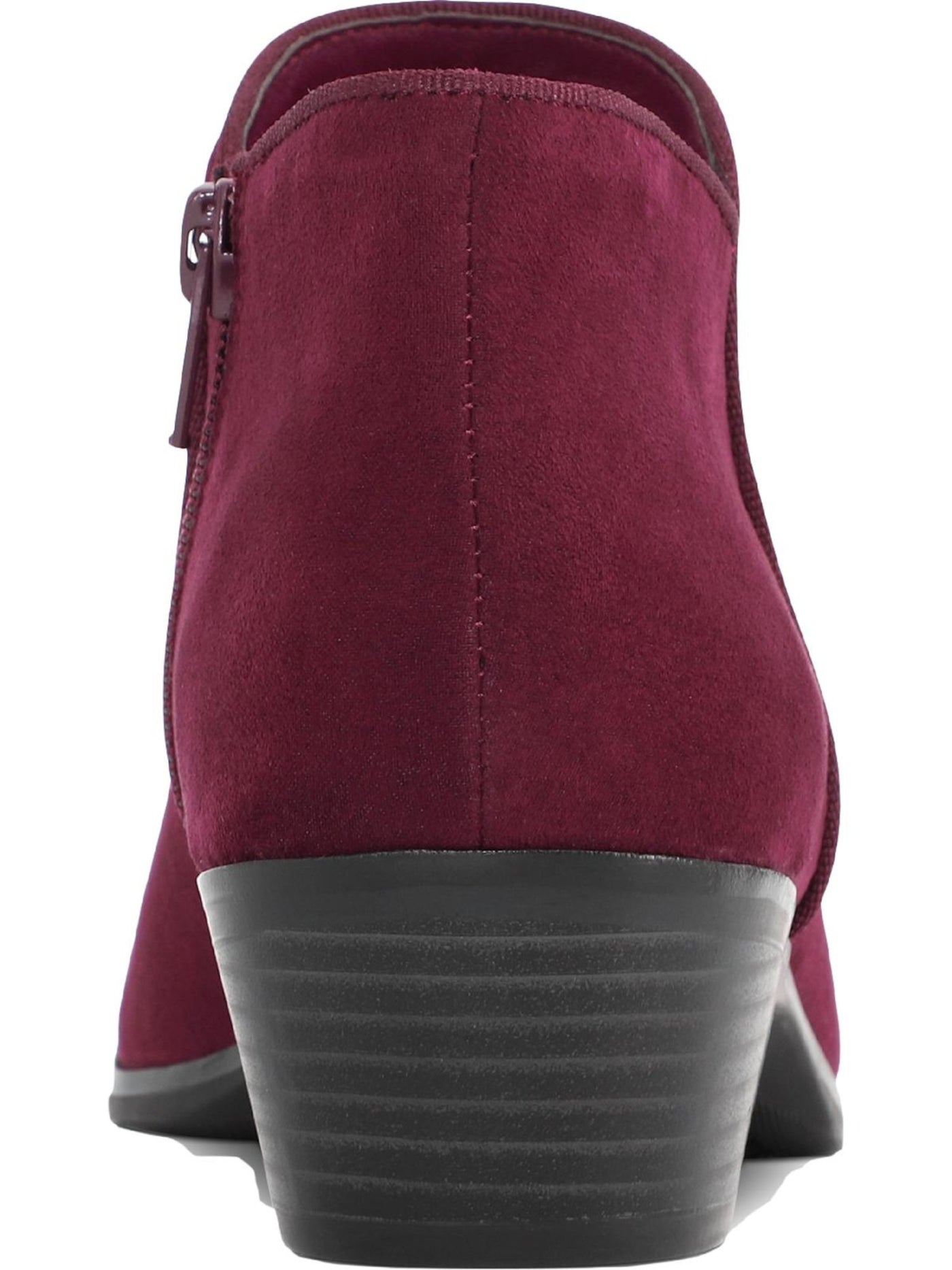 STYLE & COMPANY Womens Maroon Cushioned Wileyy Round Toe Block Heel Zip-Up Dress Booties 7 M