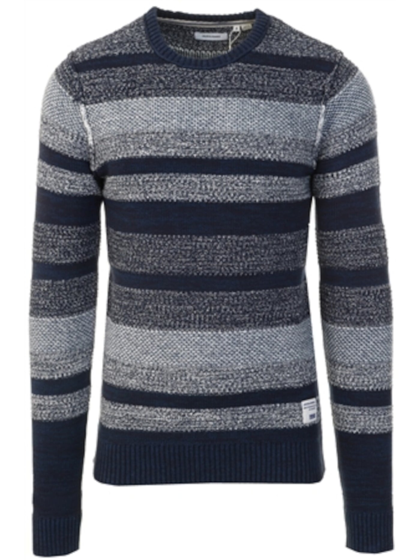 Jack&Jones Mens Navy Striped Long Sleeve Crew Neck Classic Fit Cotton Pullover Sweater XXL