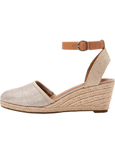 STYLE & COMPANY Womens Beige Cushioned Ankle Strap Mailena Round Toe Wedge Buckle Espadrille Shoes 10.5 M