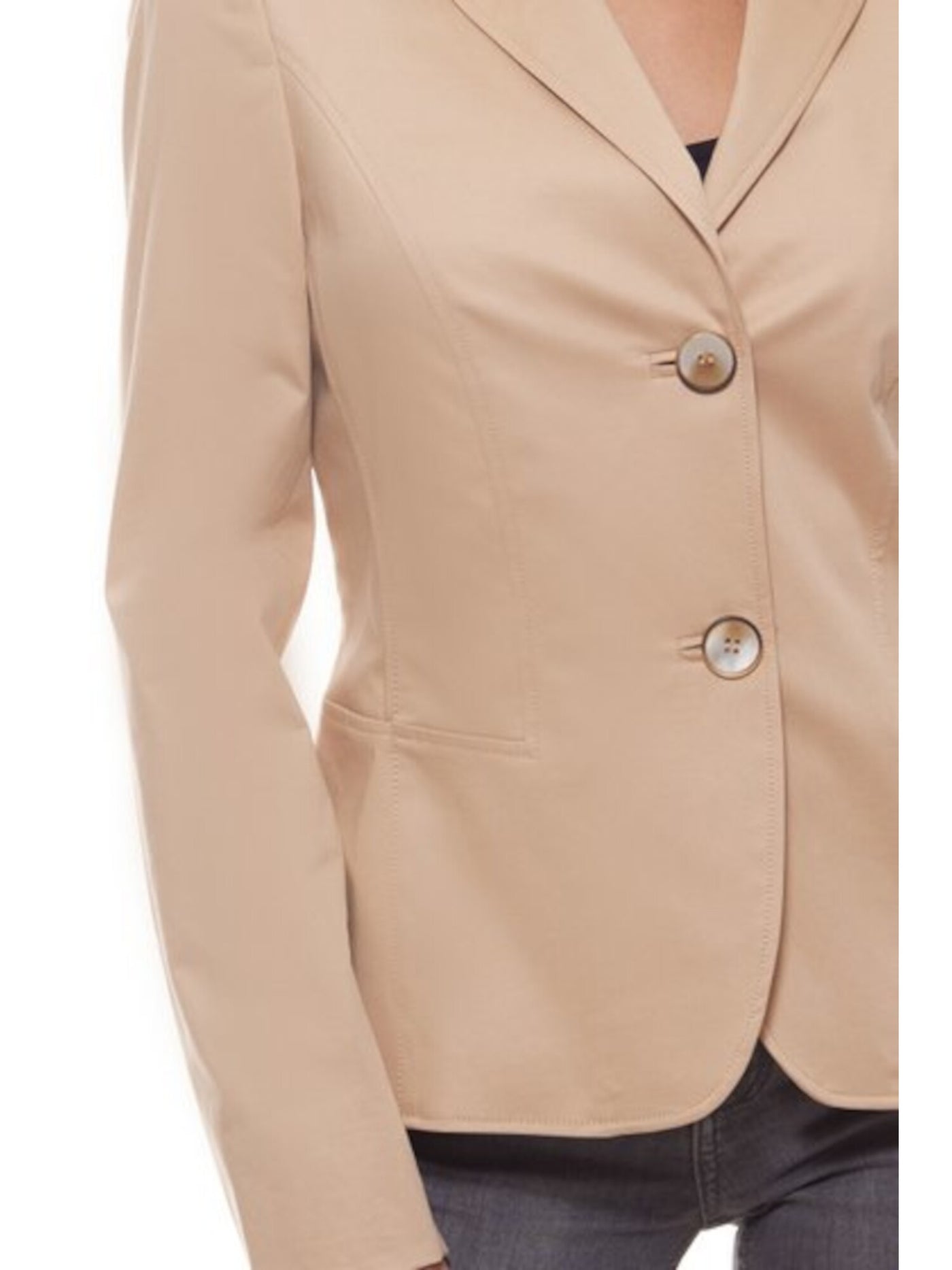 BASLER Womens Beige Stretch Long Sleeve Wear To Work Blazer Jacket