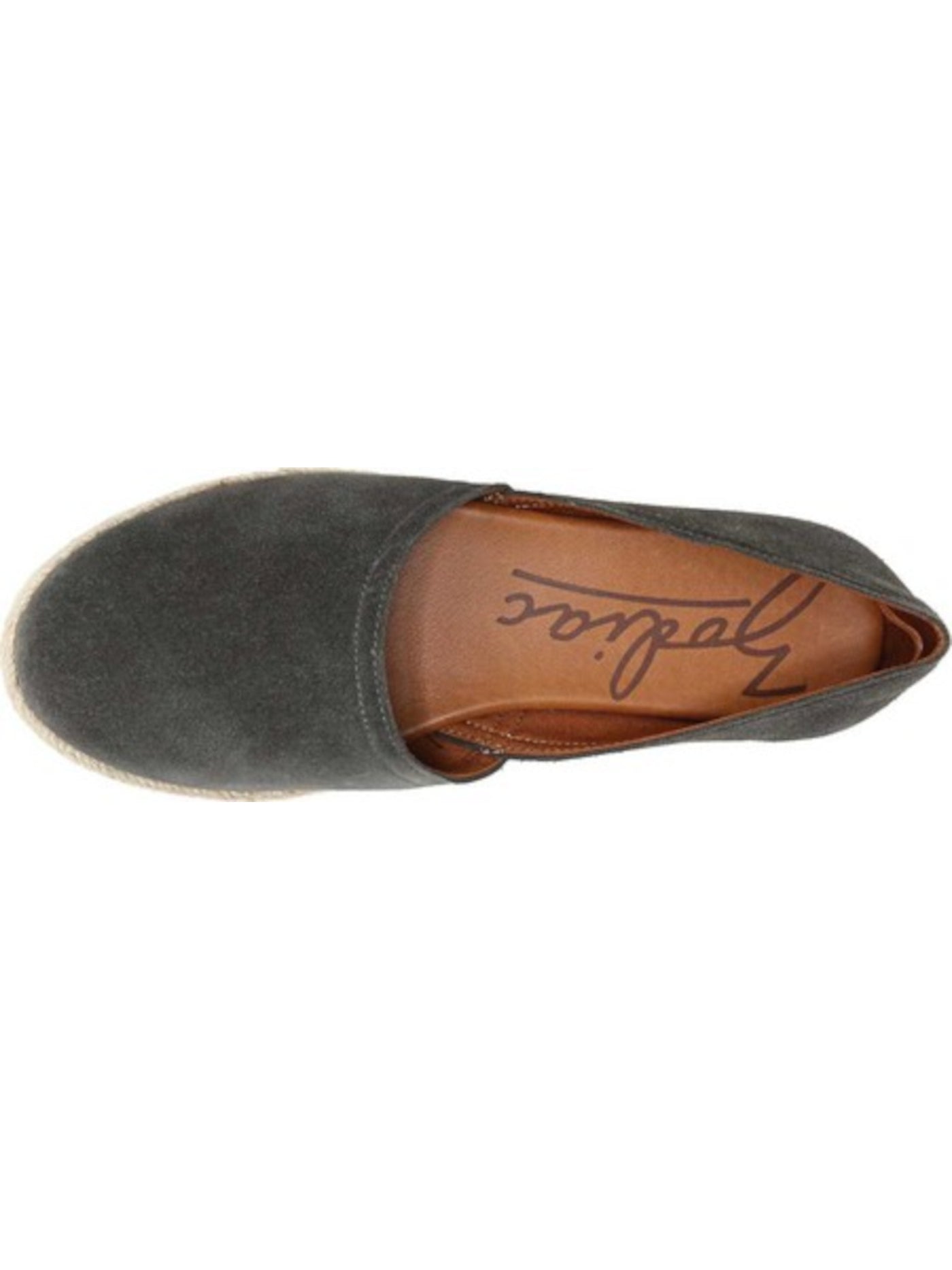 ZODIAC Womens Gray Cushioned Viv Round Toe Platform Slip On Leather Espadrille Shoes 6 M