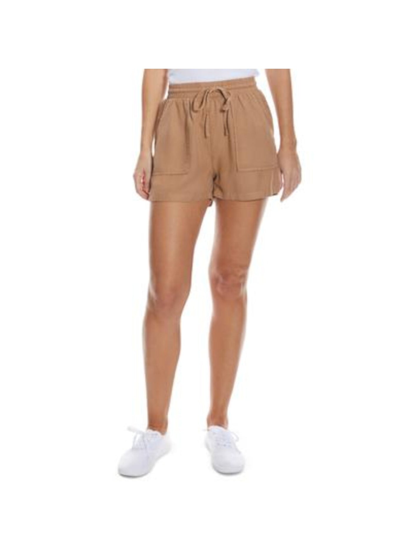 OAT Womens Brown Stretch Pocketed Drawstring Shorts S