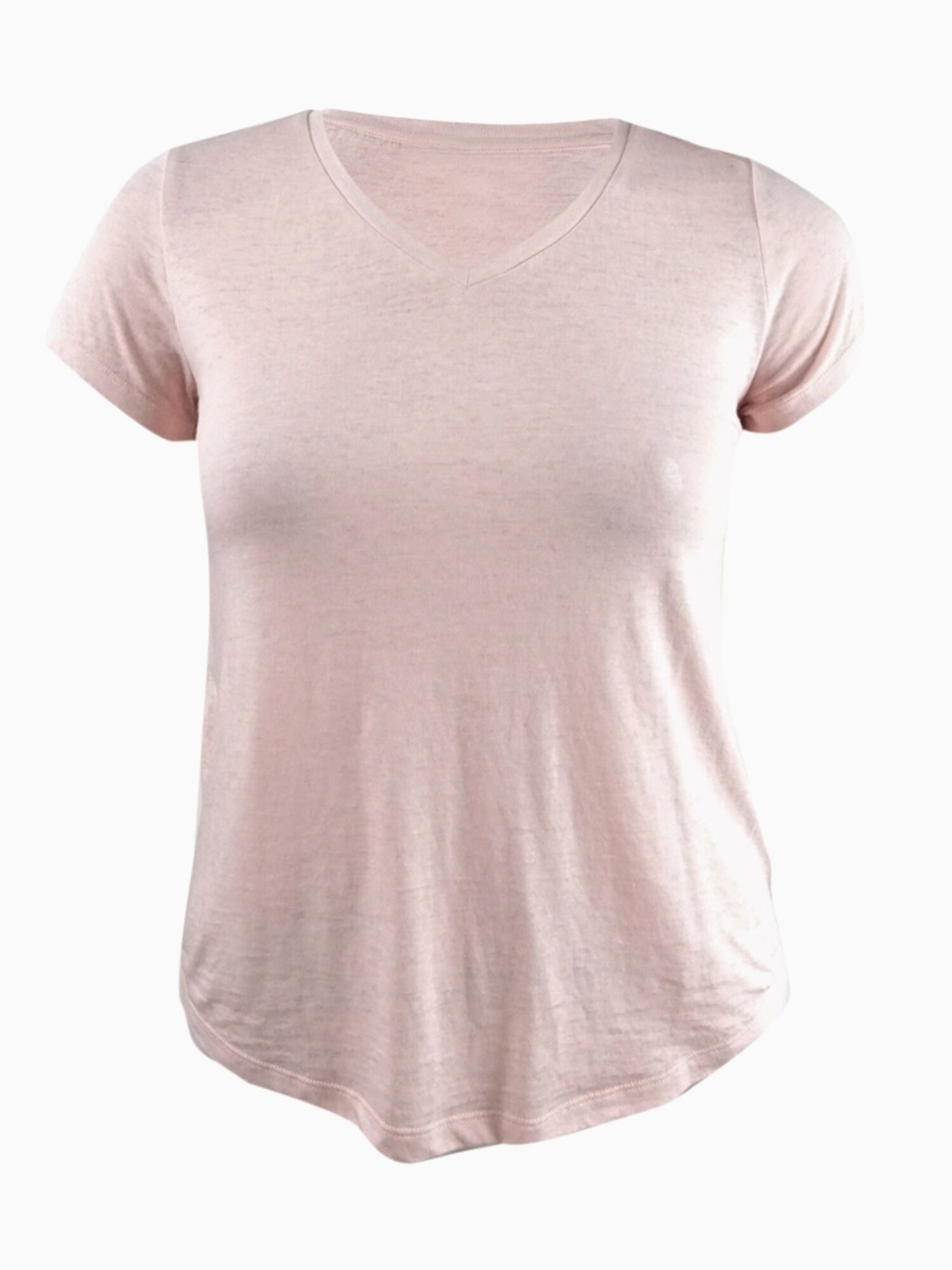 STYLE & COMPANY Womens Pink Short Sleeve V Neck T-Shirt S