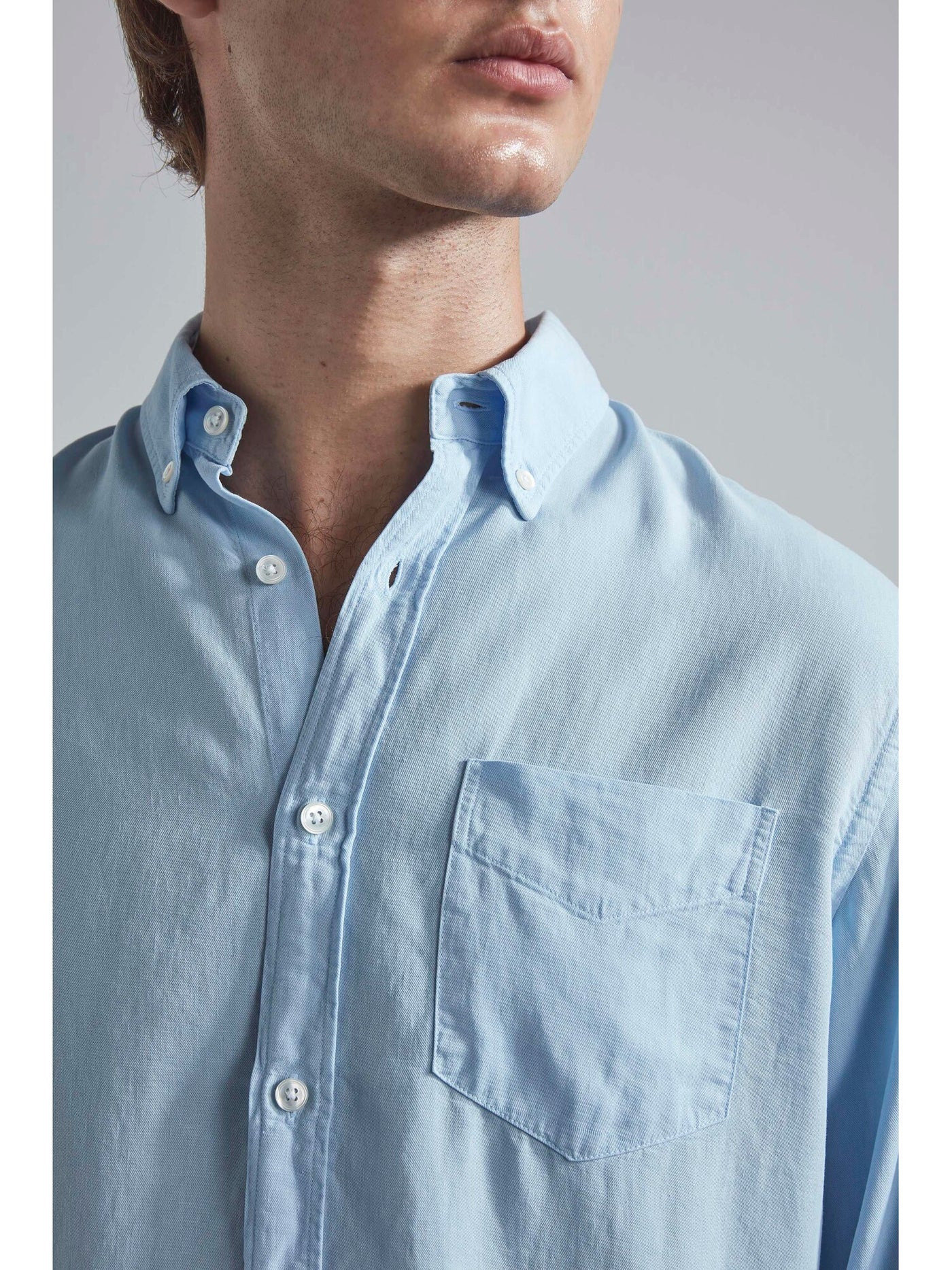 NO BOUNDARIES Mens Light Blue Classic Fit Button Down Casual Shirt XL