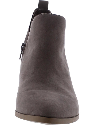 SUN STONE Womens Brown Western-Inspired Side Cutouts Comfort Yuni Almond Toe Block Heel Zip-Up Booties 10 M