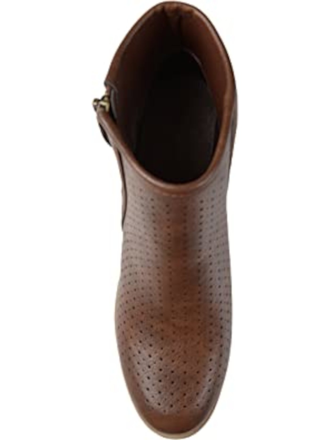 JOURNEE COLLECTION Womens Brown Perforated Comfort Meleny Round Toe Zip-Up Booties 7.5 M