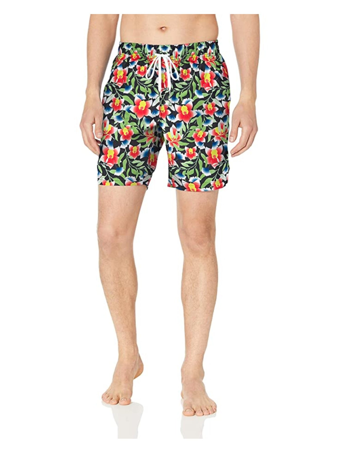 2(X)IST Mens Catalina Red Drawstring, Floral Quick-Dry Shorts M
