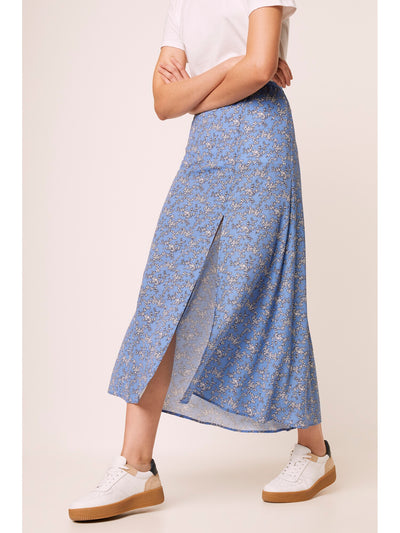 FRENCH CONNECTION Womens Light Blue Floral Below The Knee A-Line Skirt Size: 10