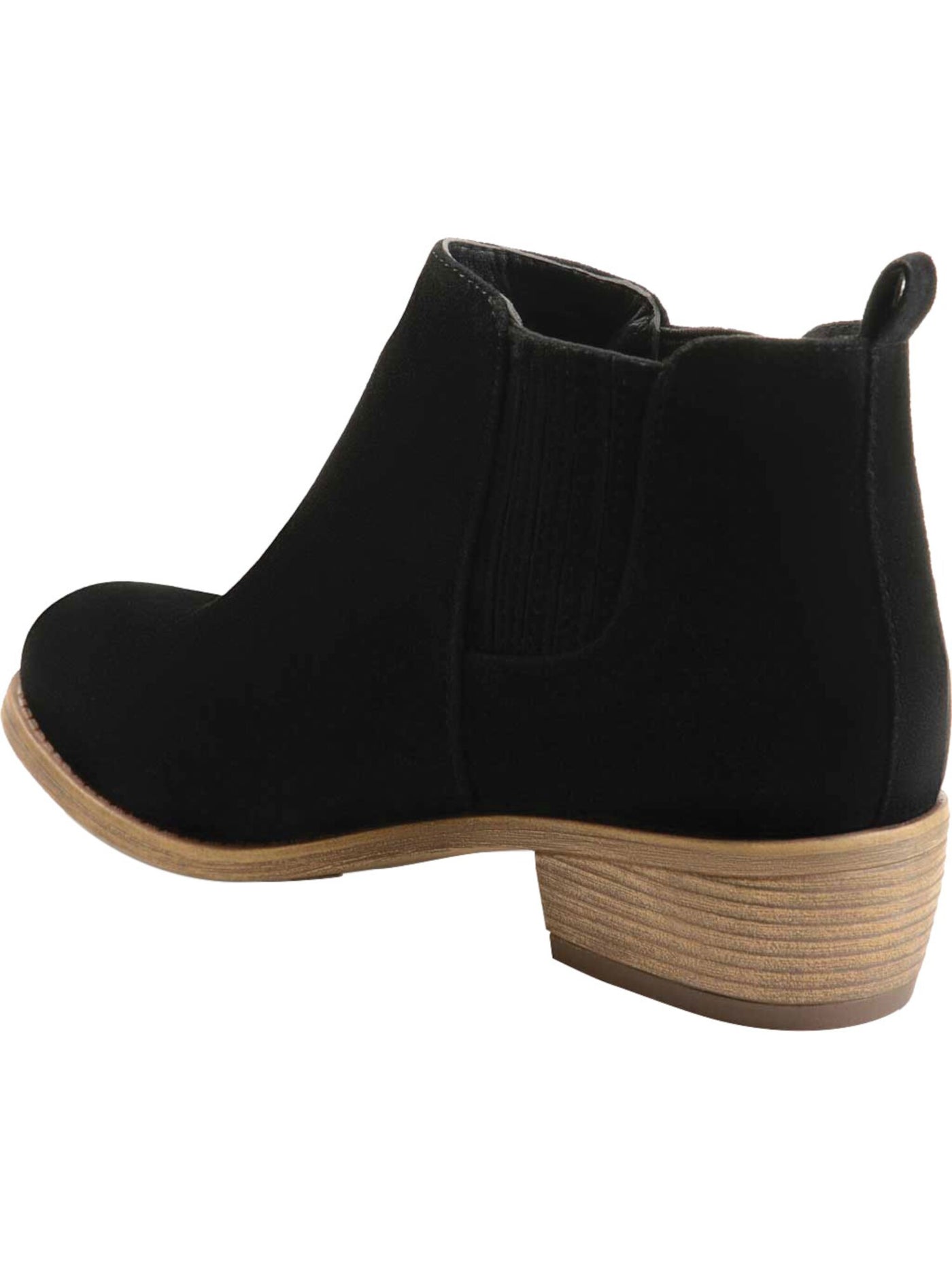 JOURNEE COLLECTION Womens Black Side Gores Cushioned Ramsey Almond Toe Block Heel Booties 7.5
